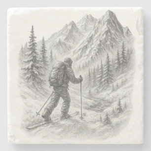 Skitouren-Stehcoaster Steinuntersetzer
