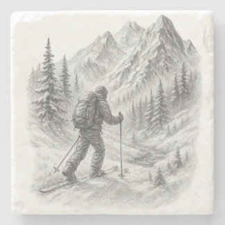 Skitouren-Stehcoaster Steinuntersetzer