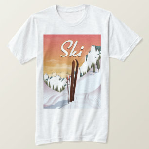 Skitouristen-Reiseplakat T-Shirt
