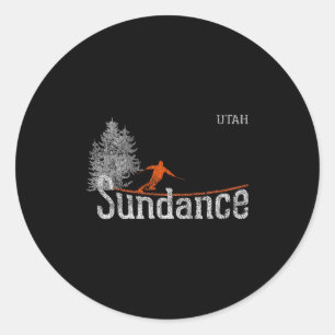 Skiurlaub im Stil der 80er Jahre in Sundance Utah Runder Aufkleber