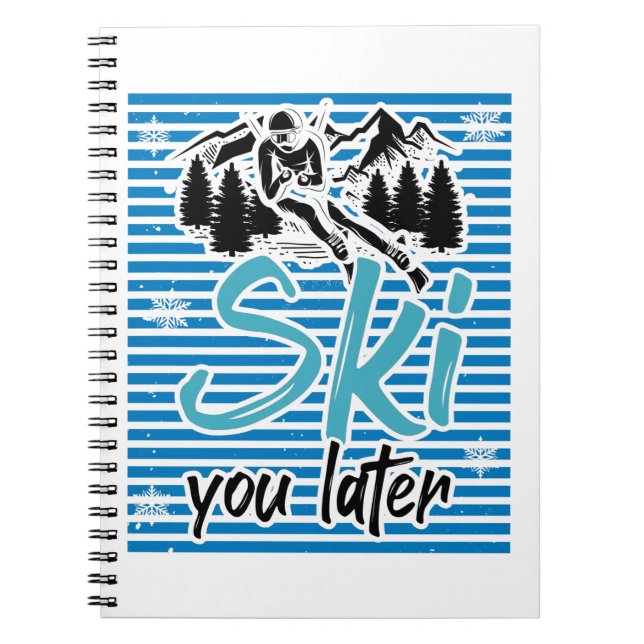 Skiurlaub | Skifahrer Wintergeschenk Notizblock (Vorderseite)