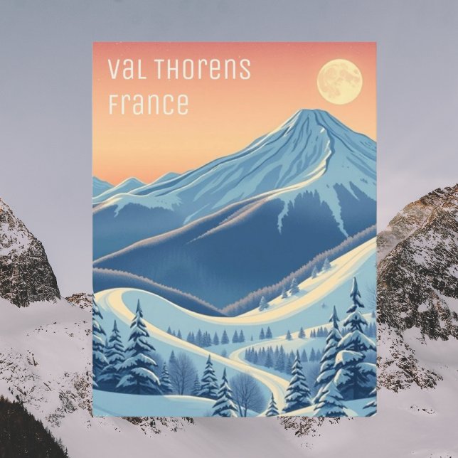 Skiurlaub Val Thorens Frankreich Moderne Postkarte (Von Creator hochgeladen)