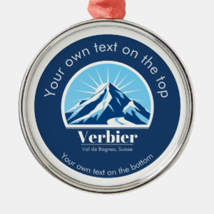 Skiurlaub Verbier Val de Bagnes Schweiz Ornament Aus Metall