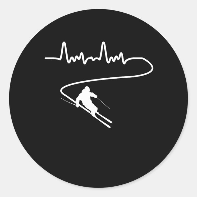 Skiverleih Puls Cooles Wintersportgeschenk Runder Aufkleber (Vorderseite)