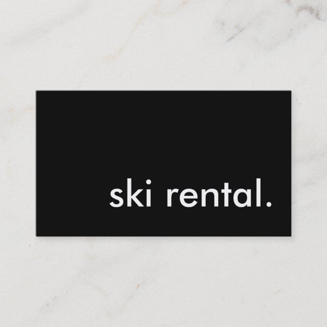 Skiverleih. Visitenkarte (Vorderseite)
