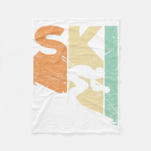 Skivintage-Skifahrer Retro-Skifahren Liebhaber Abf Fleecedecke