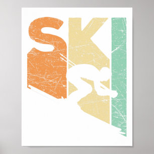 Skivintage-Skifahrer Retro-Skifahrer Abfahrtsskifa Poster