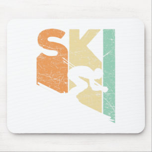 Skivintage-Skifahrer Retro-Skifahrer Skiliebhaber  Mousepad