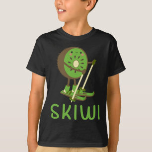 Skiwi Kiwi Ski Skier Früchte Früchte Winter Sports T-Shirt