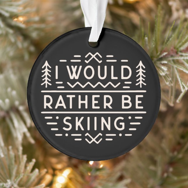 Skiziffern für Langlaufski-Quotes-Retro Ornament (Baum)