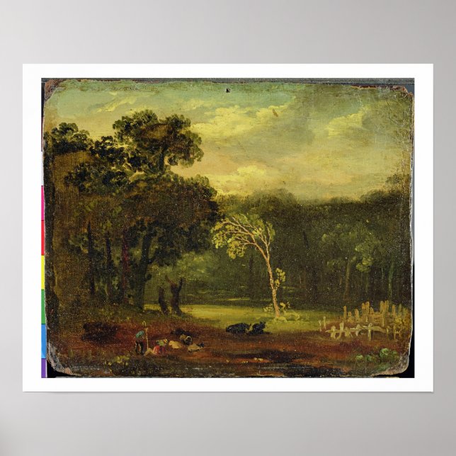 Skizze aus der Natur im Sion Park, 1819 (Öl auf Ka Poster (Vorne)