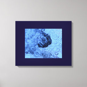 Skizze "Blue Rose Dream" auf der Leinwand