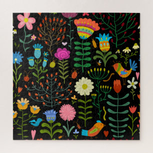 Skizze Blumenmuster, nahtlos künstlerisches Muster Puzzle