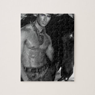 Skizze:  Cowboy u. Pferd Puzzle