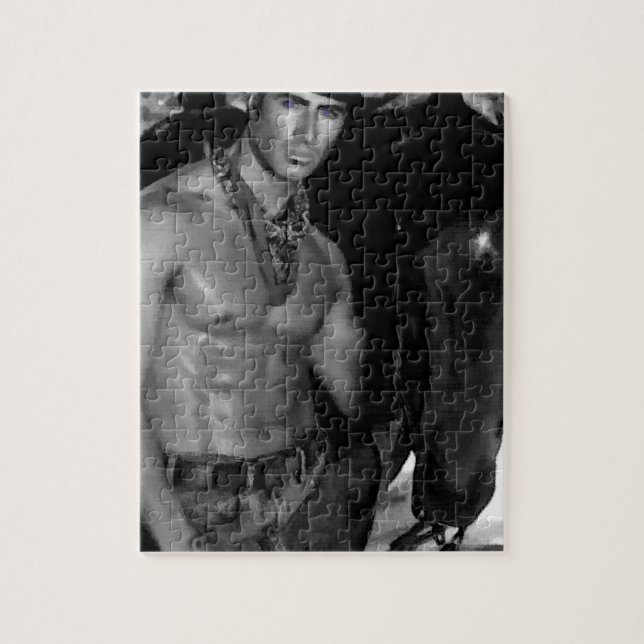 Skizze:  Cowboy u. Pferd Puzzle (Vertikal)