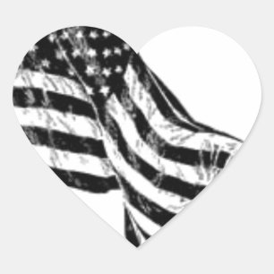 Skizze der amerikanischen Flagge Herz-Aufkleber