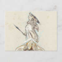 Skizze der Athena Statue Ankündigung Postkarte