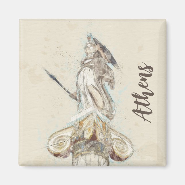 Skizze der Athena-Statue Magnet (Vorne)