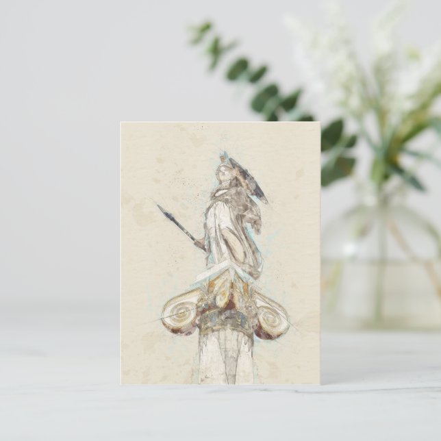 Skizze der Athena-Statue Postcard - Altgriechisch Postkarte (Stehend Vorderseite)