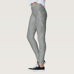 Skizze der Boston-Stadt-Karte Leggings