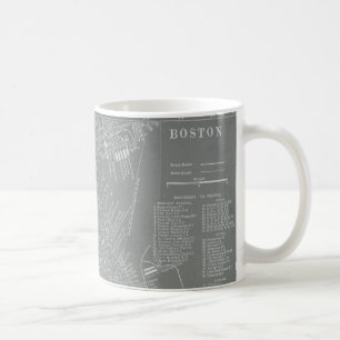Skizze der Boston-Stadt-Karte Tasse