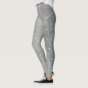 Skizze der Chicago-Stadt-Karte Leggings