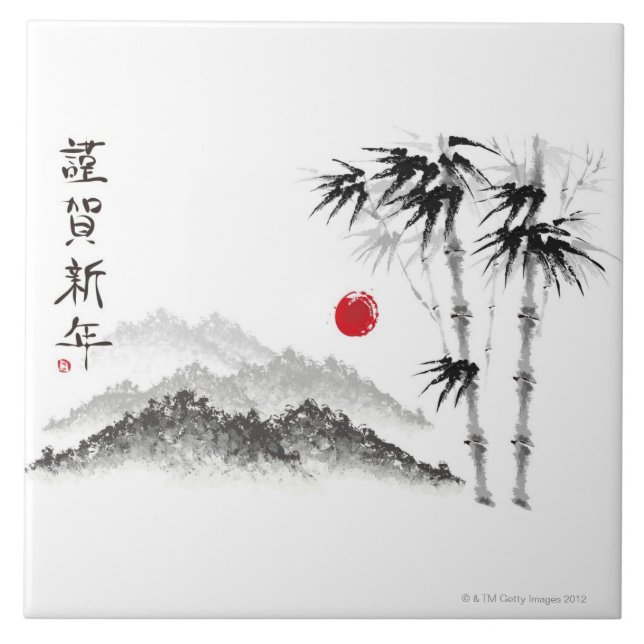 Skizze der Landschaft Fliese (Vorderseite)