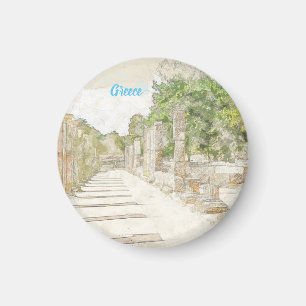 Skizze der Ruinen in der antiken Olympia, Elis, Gr Magnet