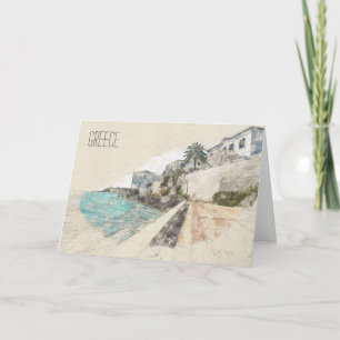 Skizze des berühmten Ufers der Insel Spetses Karte