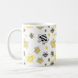 Skizze des Bienenmusters Kaffeetasse