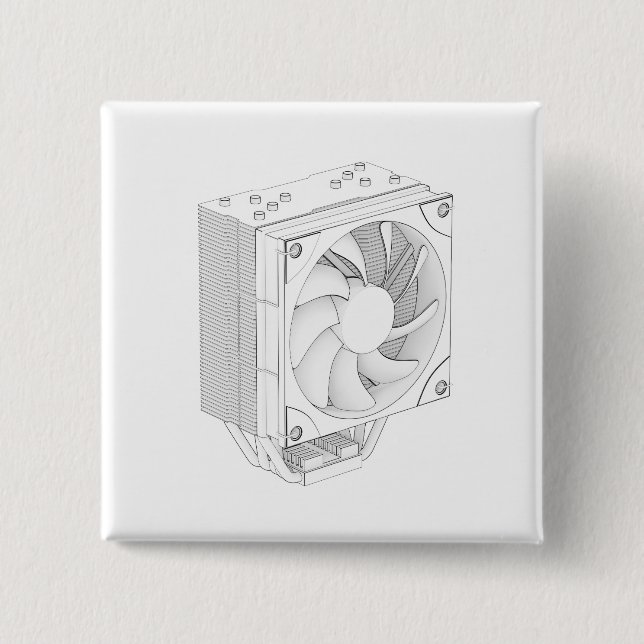 Skizze des Computerprozessors cooler Button (Vorderseite)