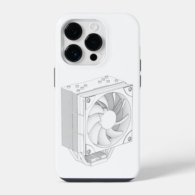 Skizze des Computerprozessors cooler iPhone Hülle (Rückseite)