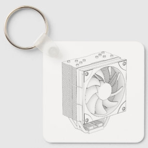 Skizze des Computerprozessors cooler Schlüsselanhänger