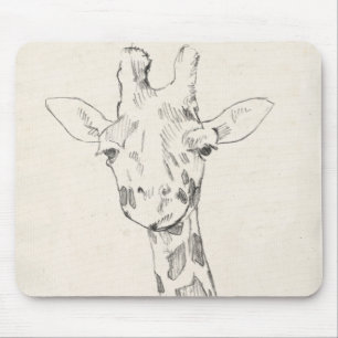 Skizze des Giraffen-Porträt-  Mousepad