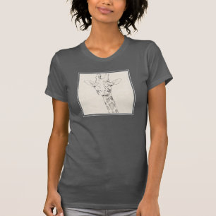 Skizze des Giraffen-Porträt- T-Shirt