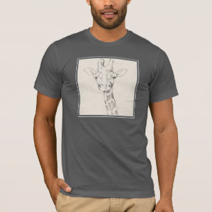 Skizze des Giraffen-Porträt-  T-Shirt