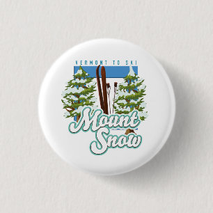 Skizze des Schneeschuhs Snow Vermont. Kappe Button