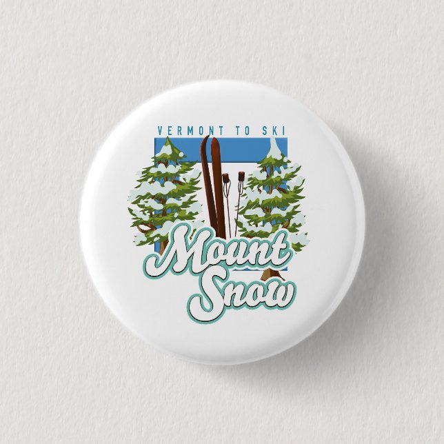 Skizze des Schneeschuhs Snow Vermont. Kappe Button (Vorderseite)