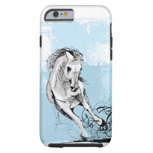 Skizze des weißes Pferdebetriebs Tough iPhone 6 Hülle