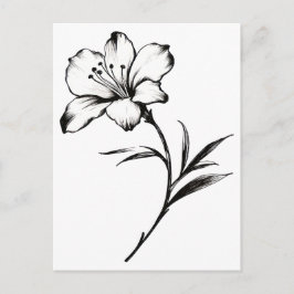 Skizze einer Blume Postkarte