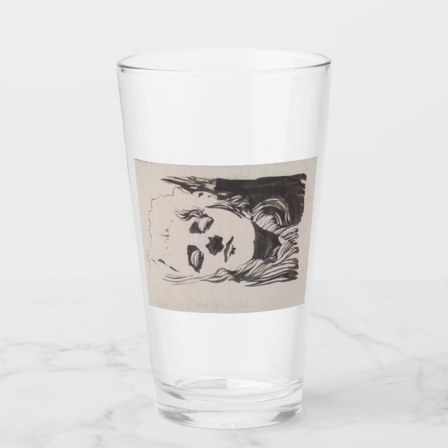 Skizze einer Frau aus "Ver Sacrum" (Moser) Glas (Vorderseite)