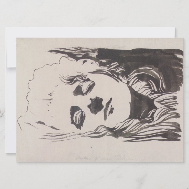 Skizze einer Frau aus "Ver Sacrum" (Moser) Karte (Vorderseite)