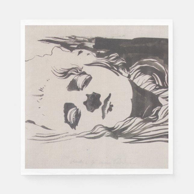 Skizze einer Frau aus "Ver Sacrum" (Moser) Serviette (Vorderseite)