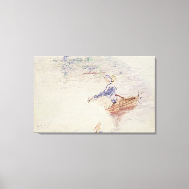 Skizze einer jungen Frau in einem Boot, 1886 (w/c  Leinwanddruck (Vorderseite)