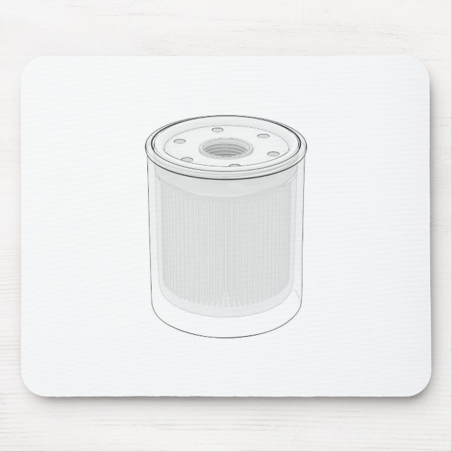 Skizze eines Automobilölfilters Mousepad (Vorne)