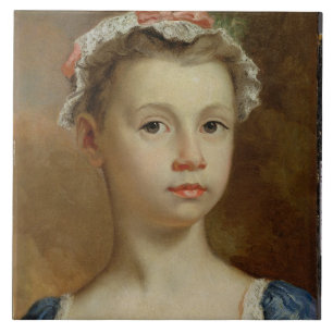 Skizze eines jungen Mädchens, c.1730-40 (Öl auf Fliese