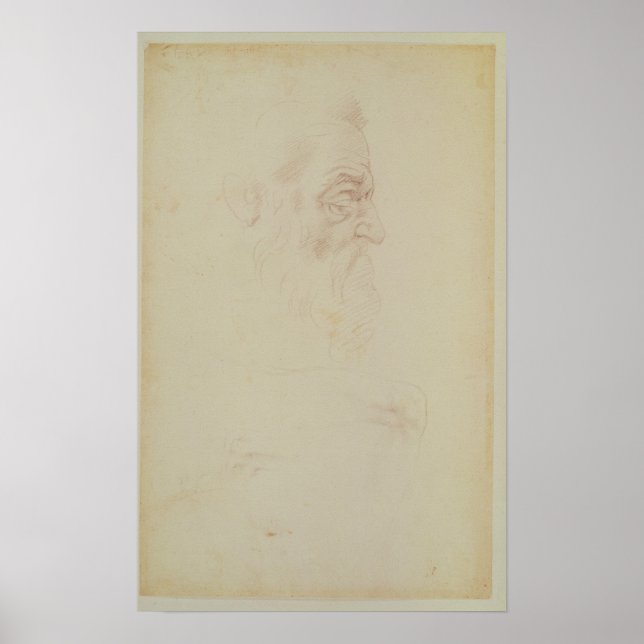 Skizze eines männlichen Kopfes und zwei Beine Poster (Vorne)