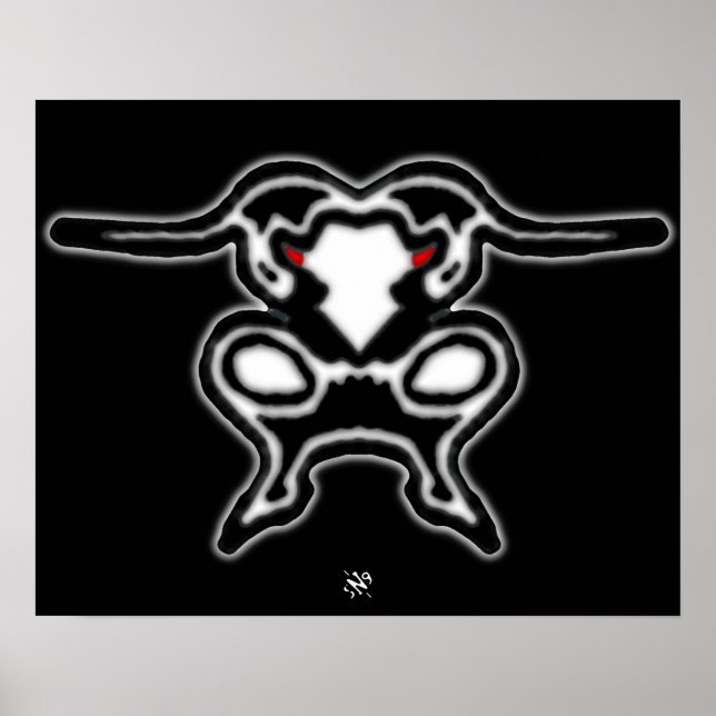 Skizze eines springenden Stiers Poster (Vorne)