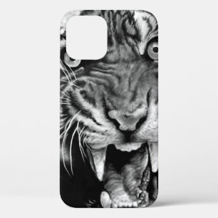 Skizze eines wilden Tigers in schwarz und weiß, we Case-Mate iPhone Hülle