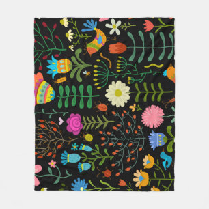 Skizze floral, nahtloses künstlerisches Muster. Fleecedecke